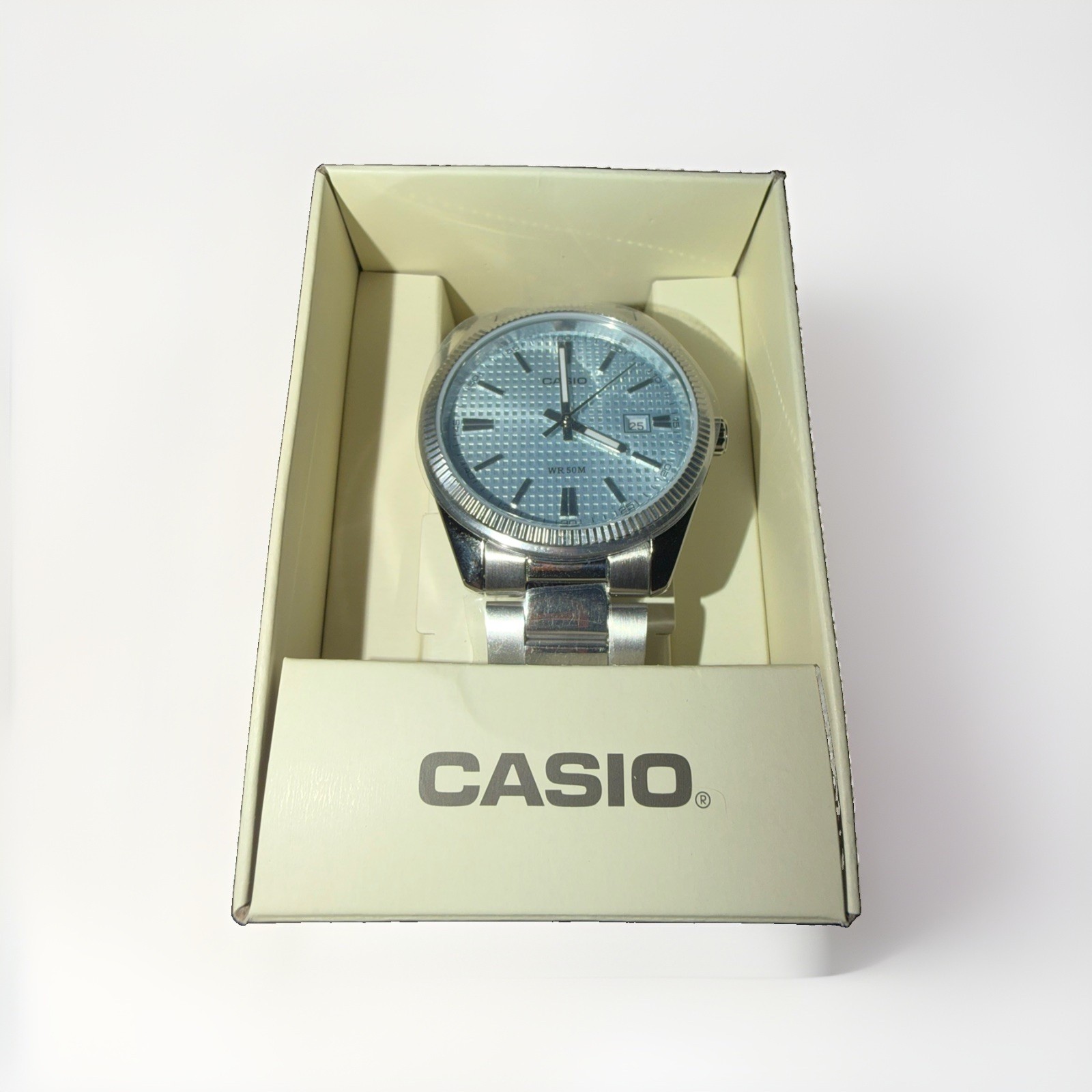Casio Vintage Analog Aqua Dial Stainless Steel Unisex Watch MTP-1302PEC-2AV
