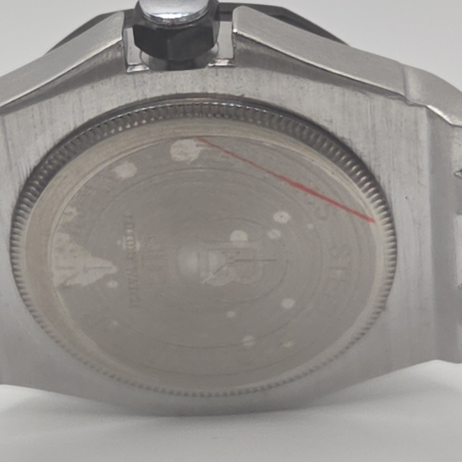 BIBI Men’s Quartz Analog Wristwatch Octagon Black Dial Date Silver SS Box