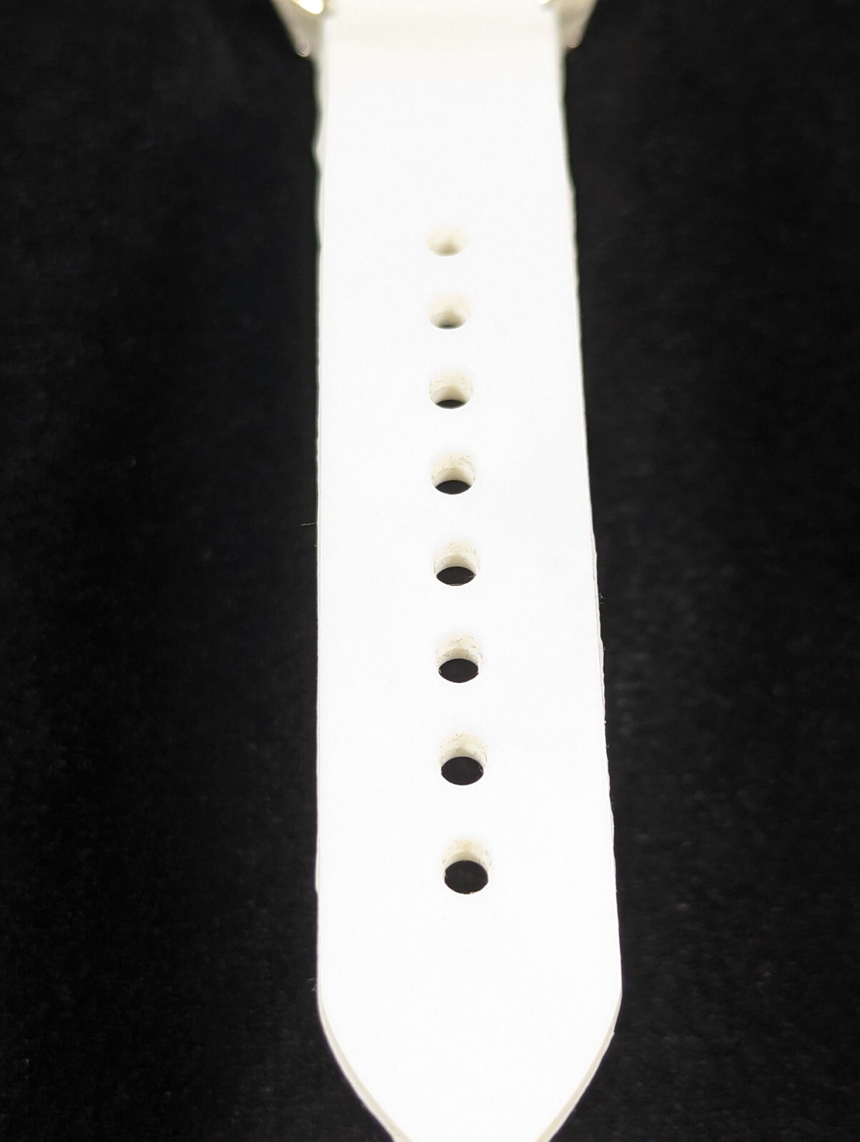 Maurices Womans Silver Tone Dial Crystal Accent White Silicone Band Watch 8.5 in