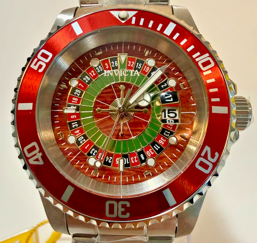 Invicta 50519 Mens Pro Diver Roulette House of Cards 40mm Quartz SS Watch New