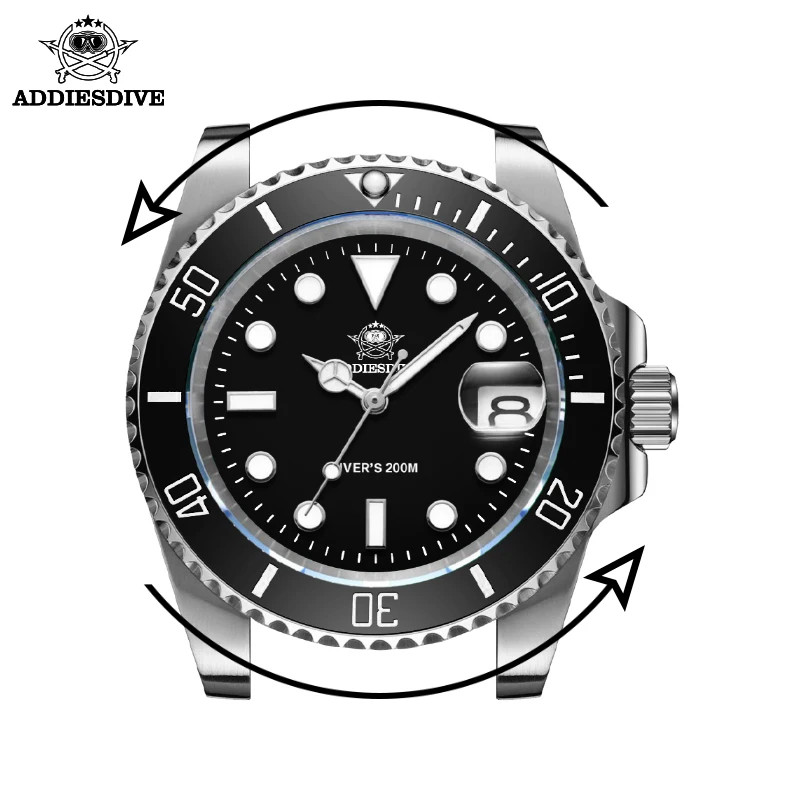 ADDIESDIVE MY-H3-2 41mm Quartz Dive Watch Ceramic Bezel 200M BGW9 Lume
