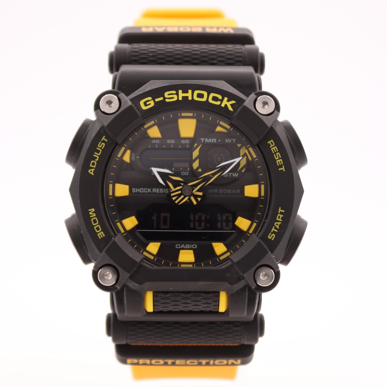 46.5mm Casio GA-900A G-Shock Yellow & Black Men’s Anidigi Wristwatch Japan Steel