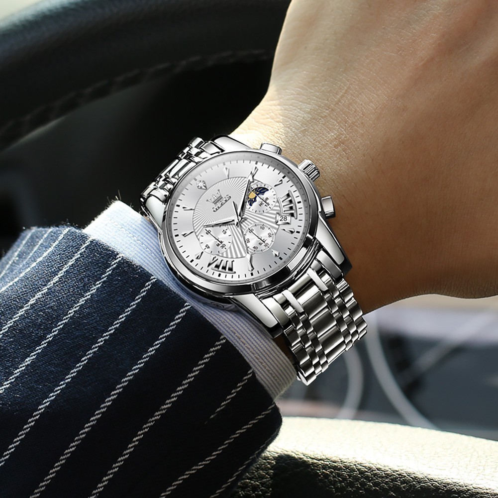OLEVS 2892 Luminous Multifunctional Male Gift Top Quality Casual Quartz Watch