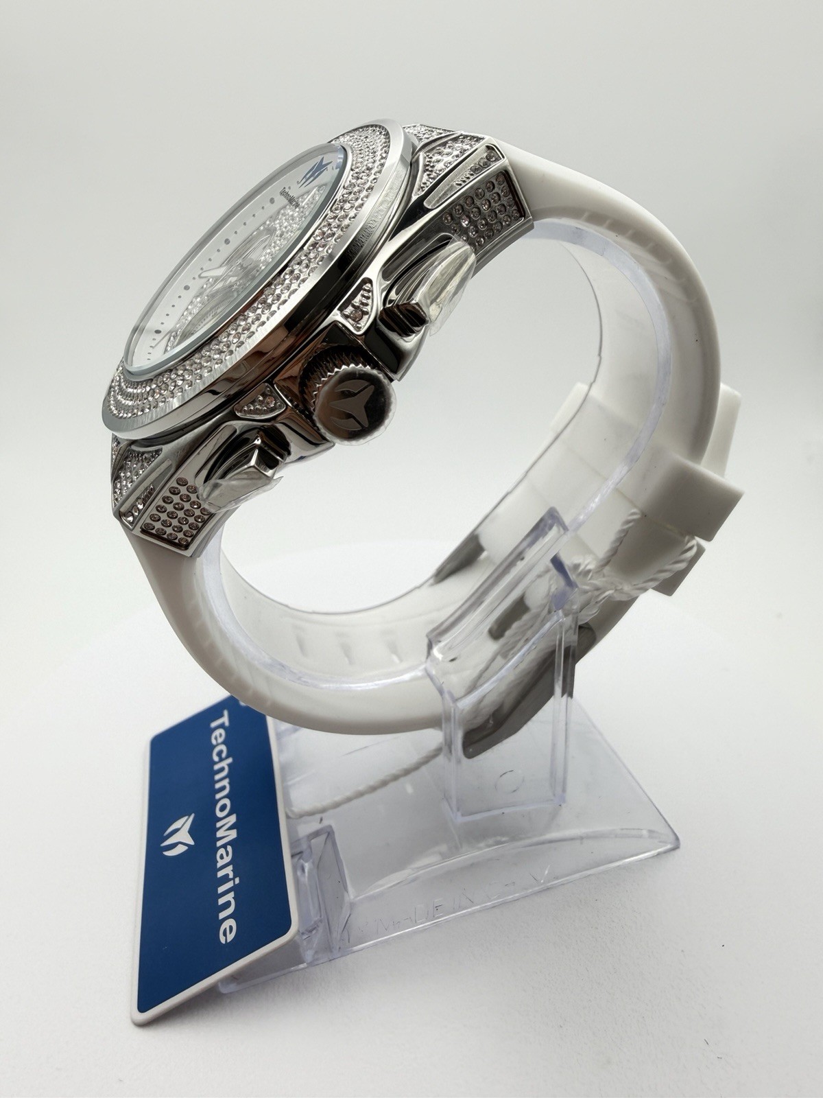 TechnoMarine Cruise Diva Pave Unisex Watch w/ MOP Dial – 45mm, White TM-125031