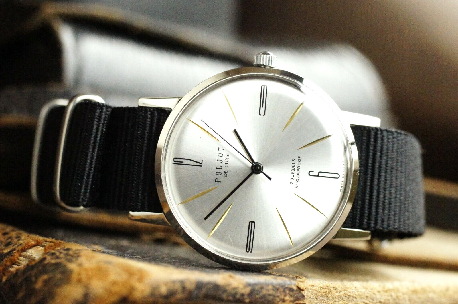 POLJOT De Luxe Ultra SLIM Mechanical Watch leather strap Men’s Vintage
