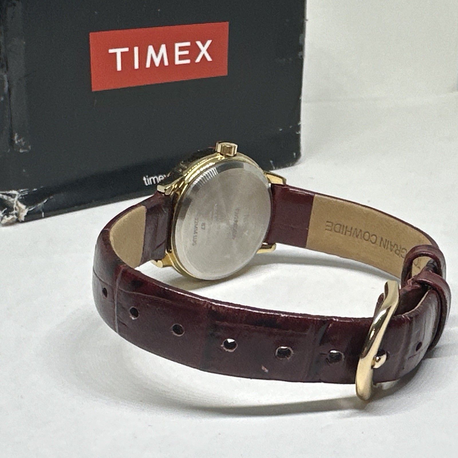 Timex Easy Reader TW2R63400 Women’s Burgundy Leather Strap Quartz Watch XOB78