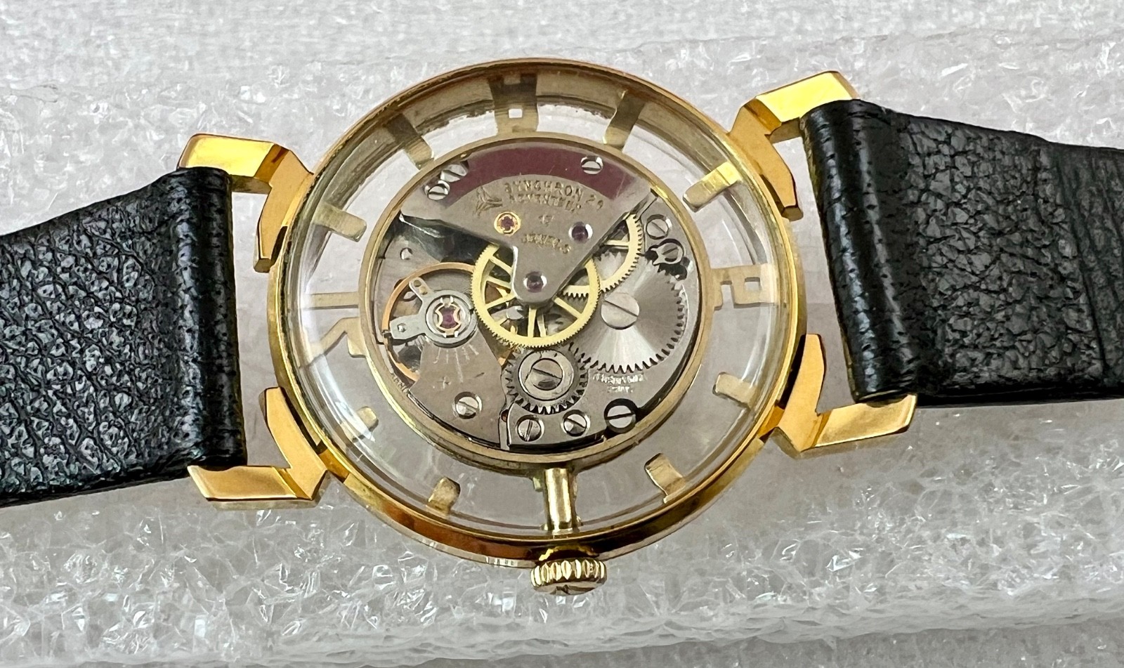 BOREL / SYNCHRON COCKTAIL WATCH BLOOMING FLOWER MYSTERY DIAL, SKELETON 17J SWISS