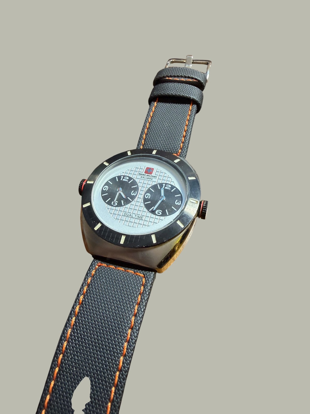 Swiss Military Calibre Commando Dual Time Watch Black Canvas Strap 10ATM