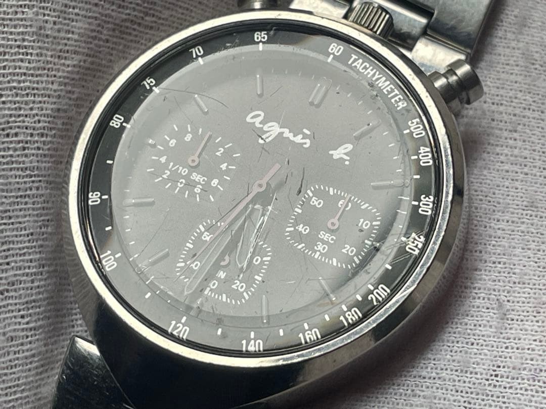 SEIKO AGNIS B Chronograph V655-7010 Men’s Watch 37mm Wrist 18cm