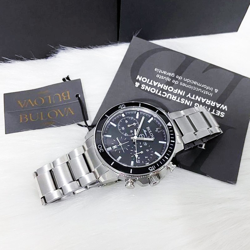 Bulova Series C Black Dial Marine Star Men New 96B272 Chronograph Watch (45MM)