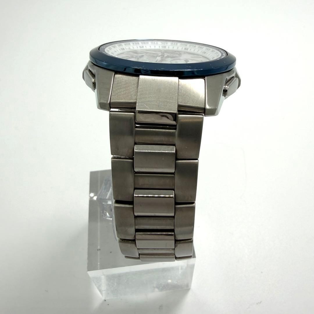 CASIO OCEANUS OCW-M700 Solar Atomic Chronograph Titanium Blue Bezel White Dial