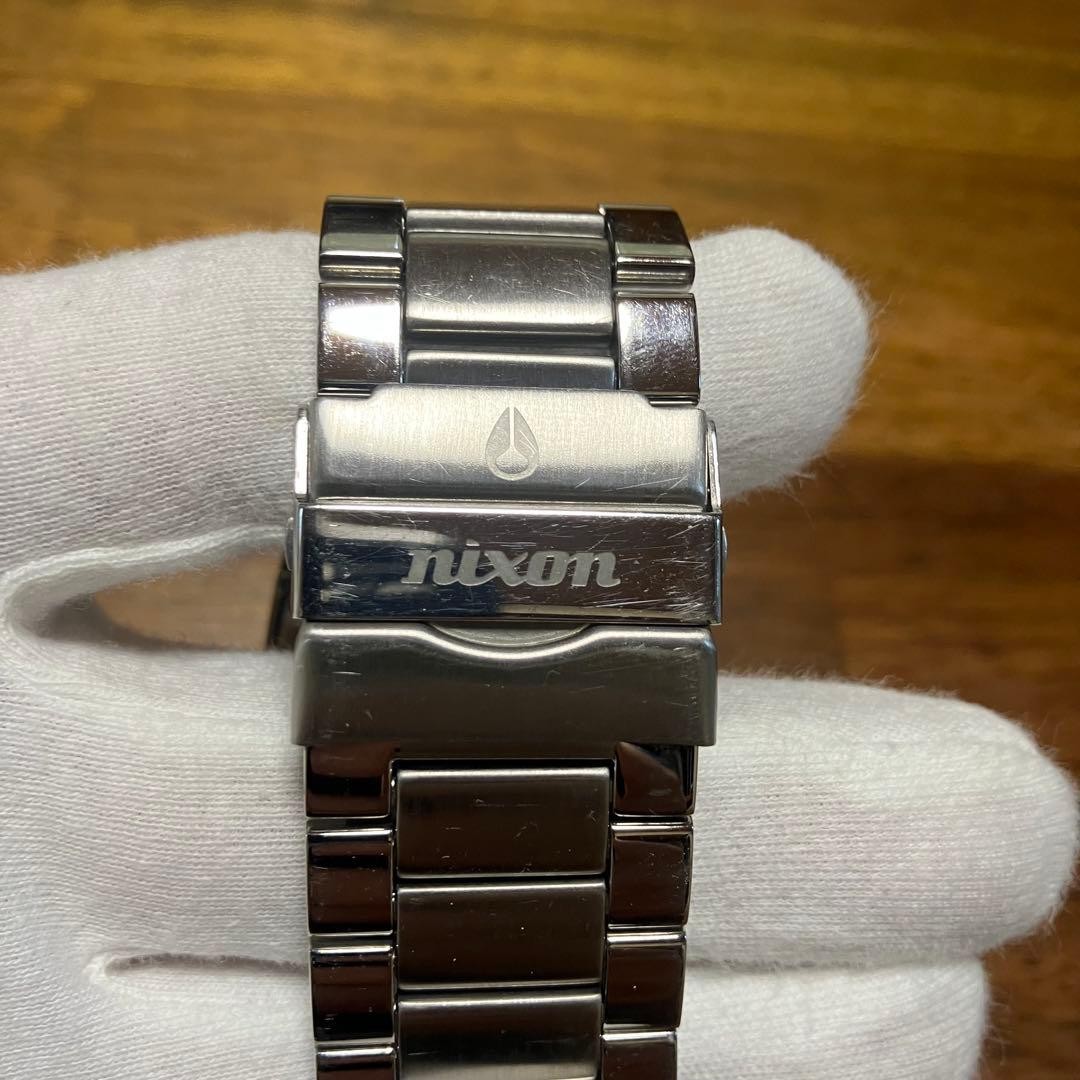 Nixon The Banks Quartz Watch Blue Check Dual Time Stainless 100m 18cm
