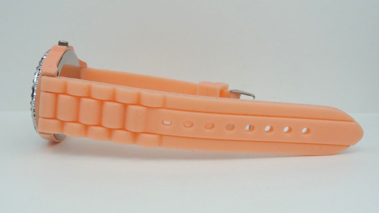 Geneva Crystals Light Pink Dial & Rubber Band Plastic Round Women’s Watch