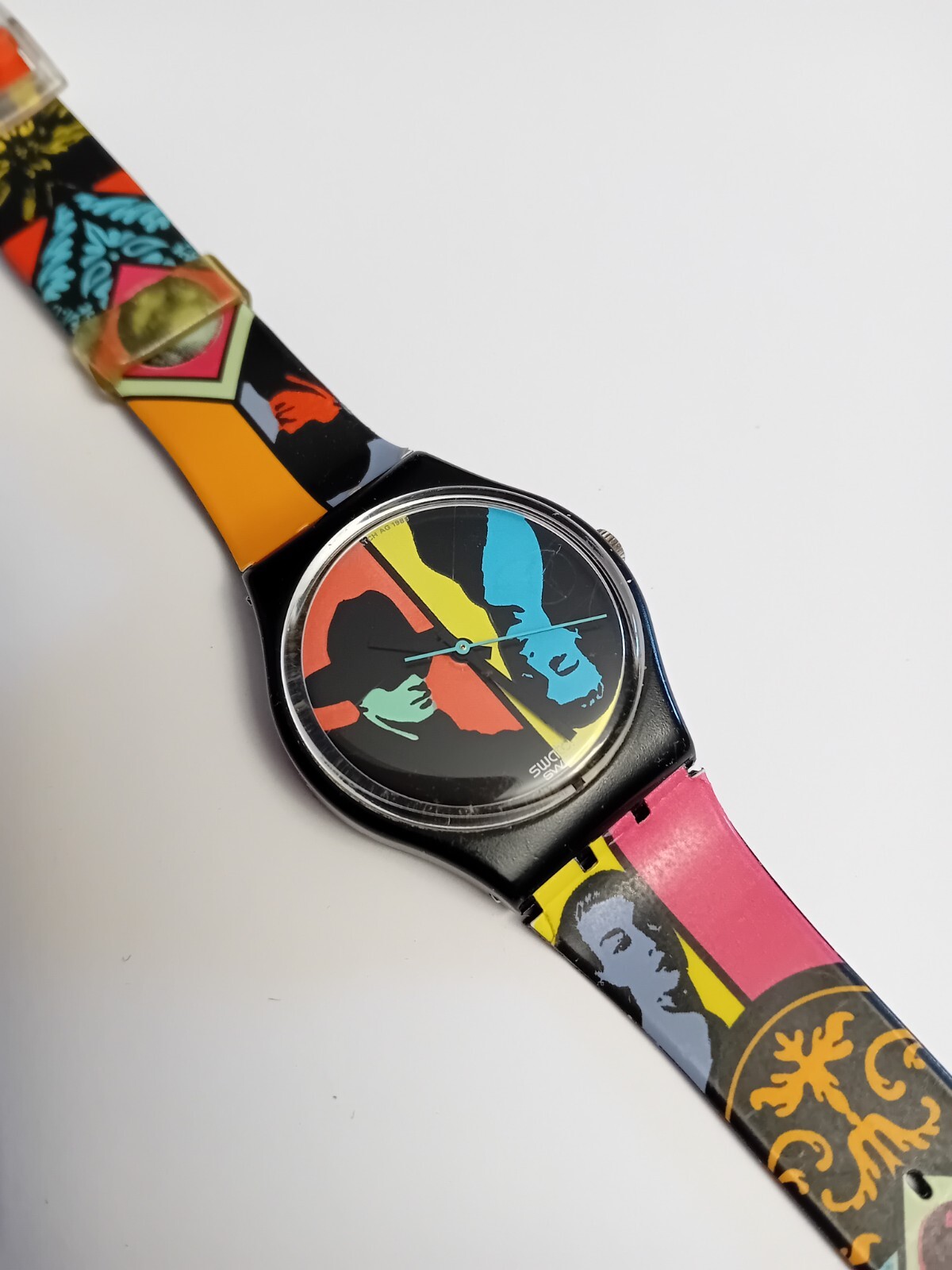 Swatch Gent New Coloured Love GB122 1988 Vintage Wristwatch Years 90 NOS
