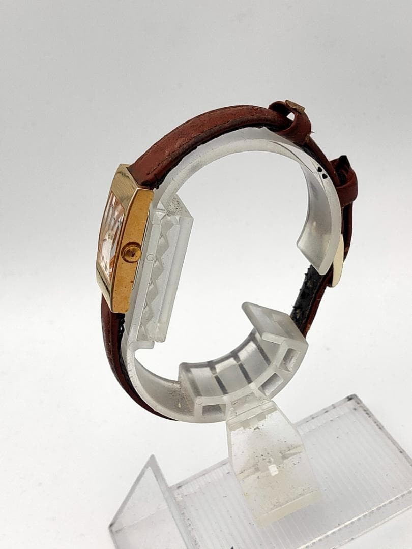 USED Katharine Hamnett KH-8803 Gold-Tone Rectangle Dress Watch | Japan