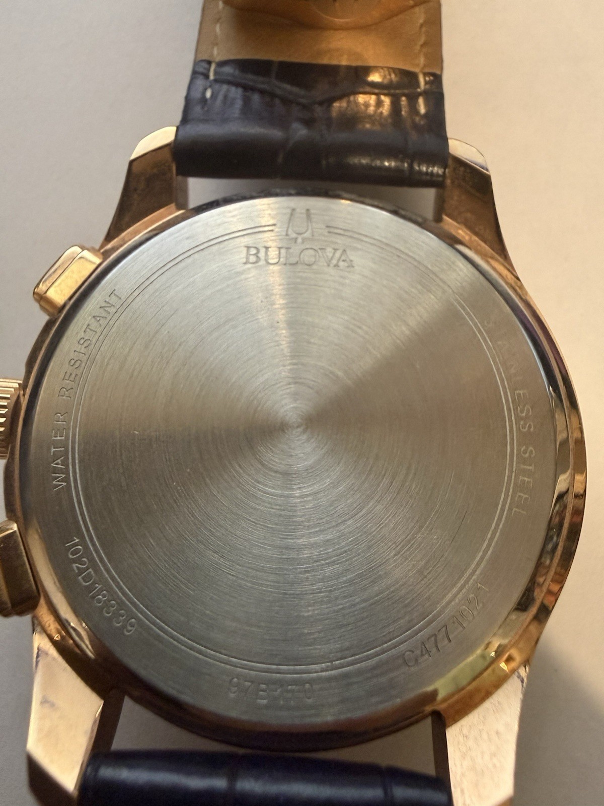Bulova Wilton 97B170 Rose Gold Quartz Watch Blue Dial Box Included