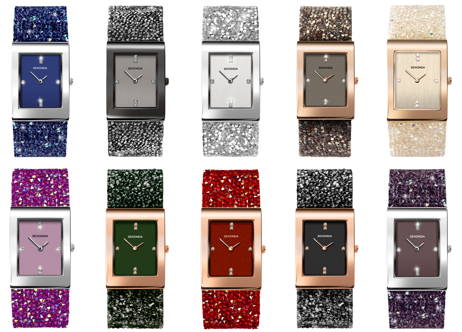 Seksy by Sekonda Rocks Ladies Stone Set Leather Strap Watch