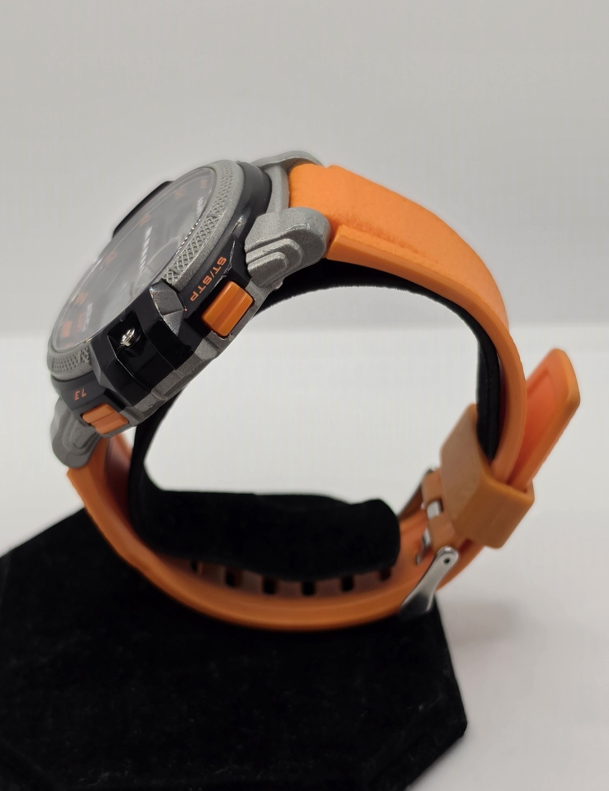 Armitron Sport Digital Watch Orange Black Gray 53mm WR330FT Alarm Chronograph