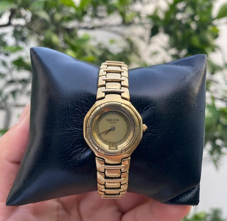 Rare 1990s Women’s Favre Leuba Geneve 40126-11 Swiss Made Gold Plated 23mm Watch