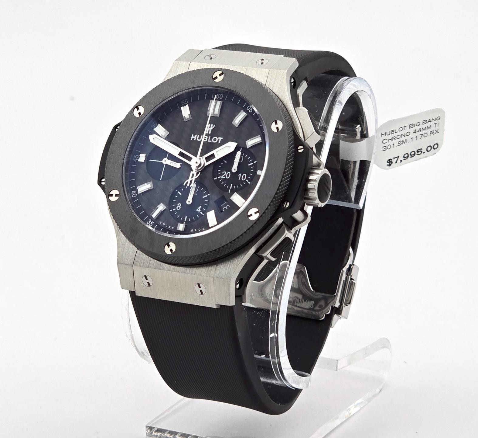 HUBLOT 2021 BIG BANG CERAMIC CHRONOGRAPH 44mm 301.SM.1770.RX EXCELLENT! VIDEO!