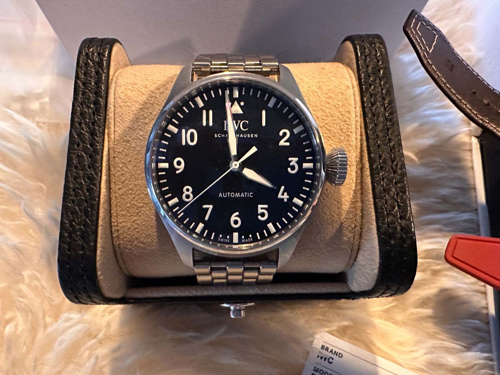IWC Big Pilot Watch 43mm with 3 additional bands/Bracelet (Barely Worn) Warranty