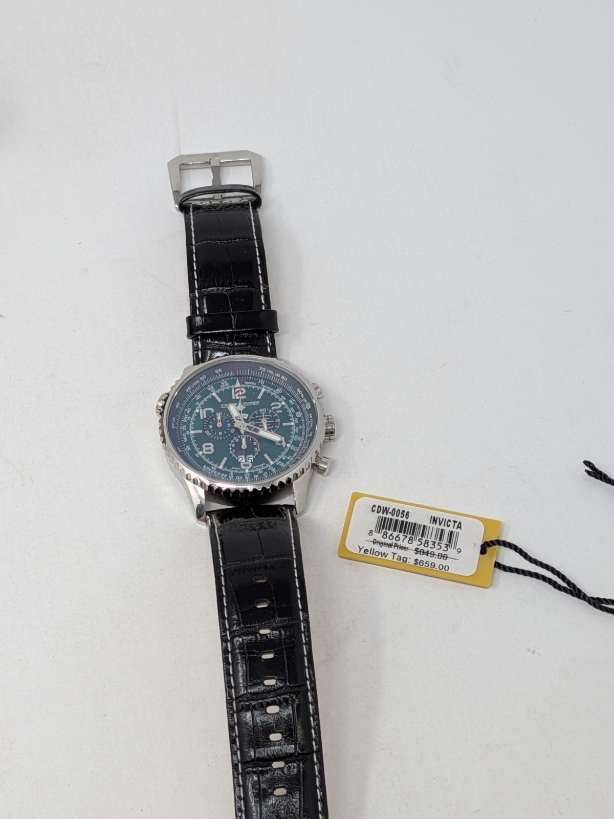 Chase-Durer Flight Commander CDW-0056 Chronograph Watch 49.5mm Green Dial Box