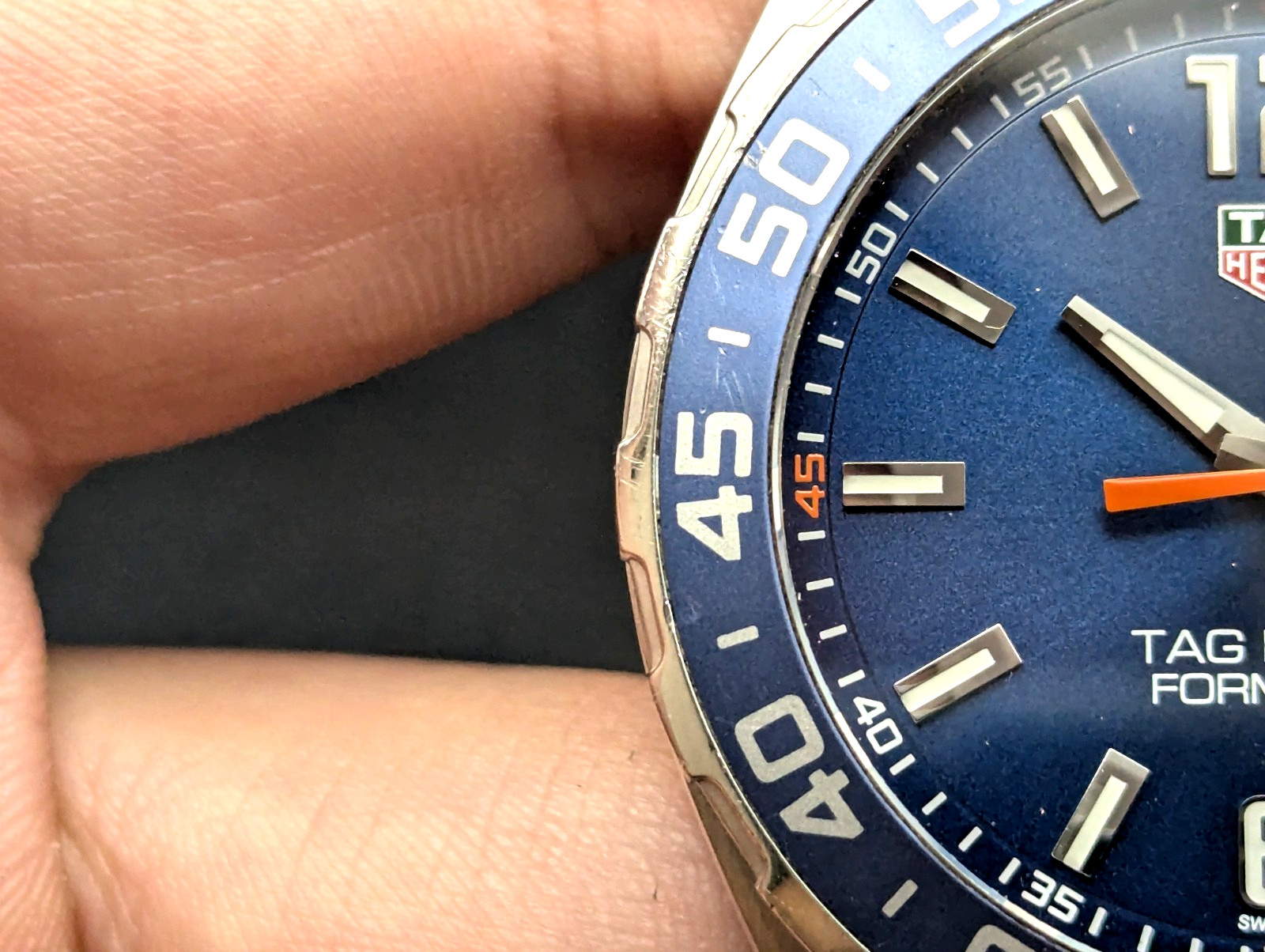 TAG Heuer Formula 1 WAZ1010 Blue Orange 43mm 200m Quartz 18cm Bracelet Tested