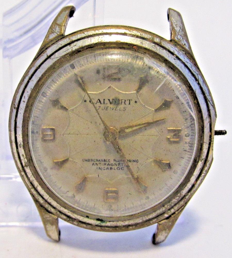 Vintage Calvert 17 Jewels No Band None Functioning Parts Or Repair #W1-68