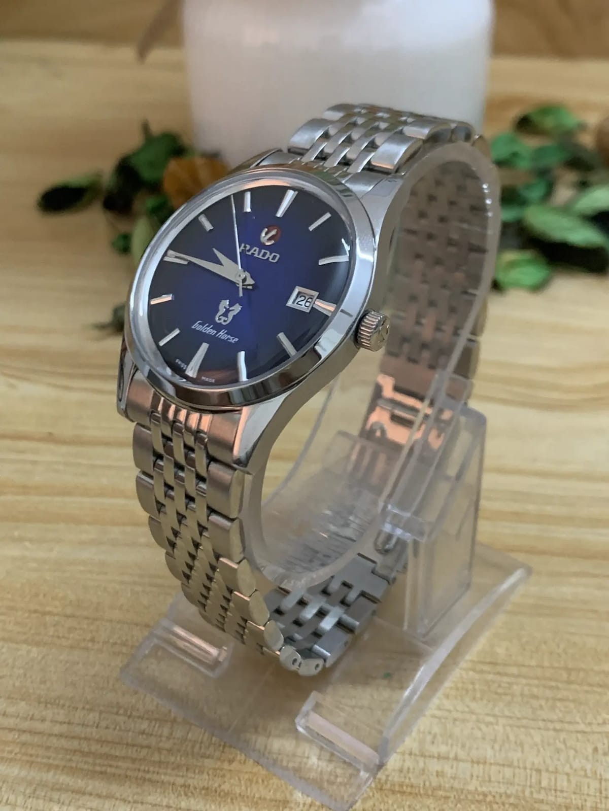 Automatic Rado Golden Horse Men’s Rare Blue Dial Swiss Wristwatch