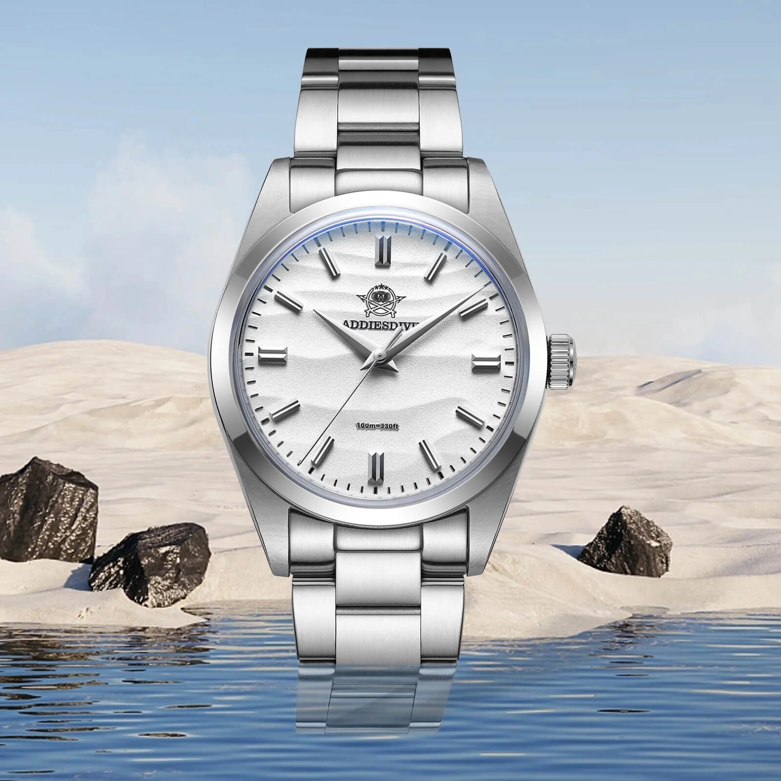 ADDIESDIVE AD2030 36mm Quartz Watch – White Dial – AUSTRALIAN STOCK!