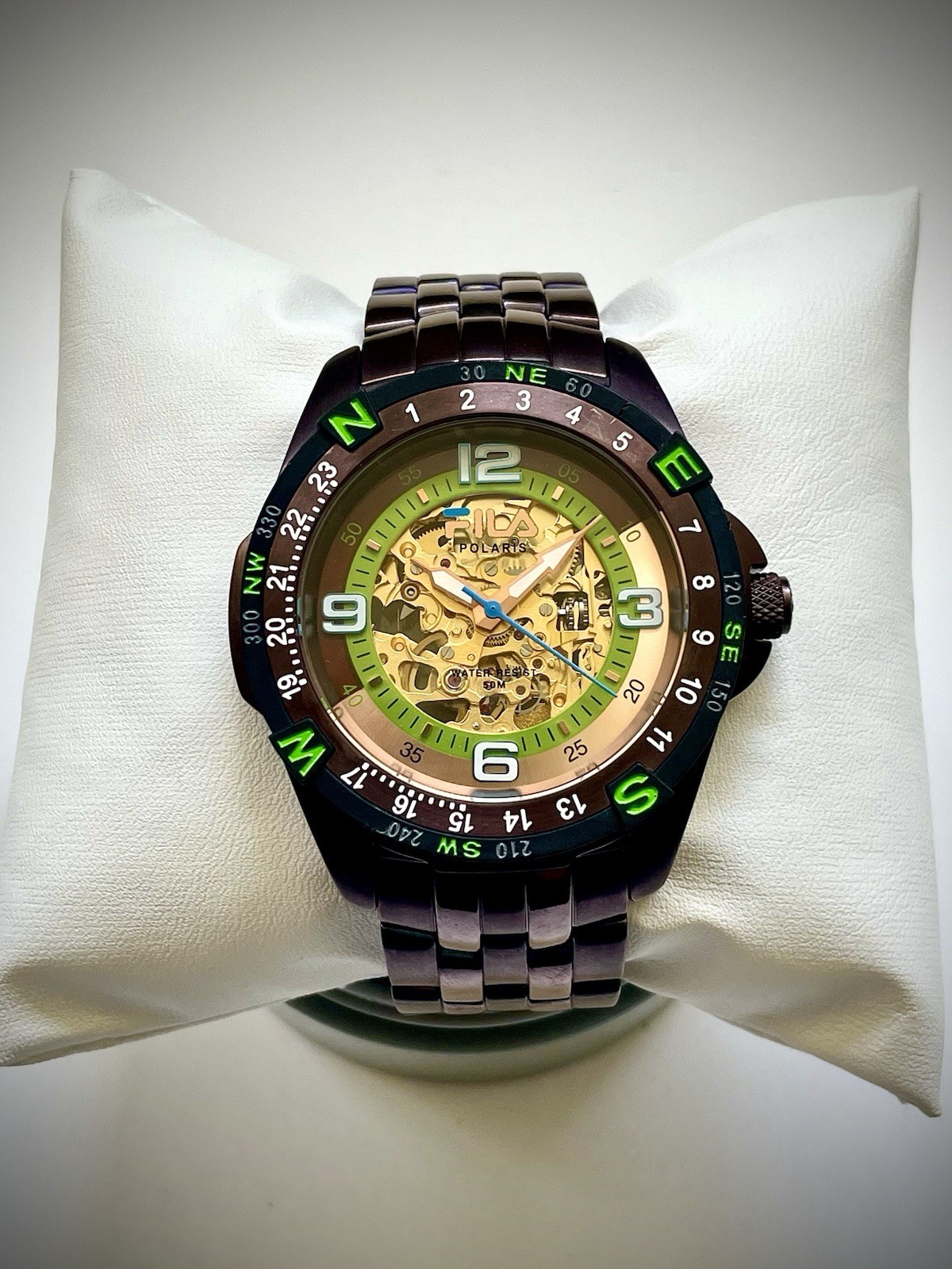 Fila Polaris Automatic Skeleton Men’s Watch – Rotate Bzl- Exihibition – Running!