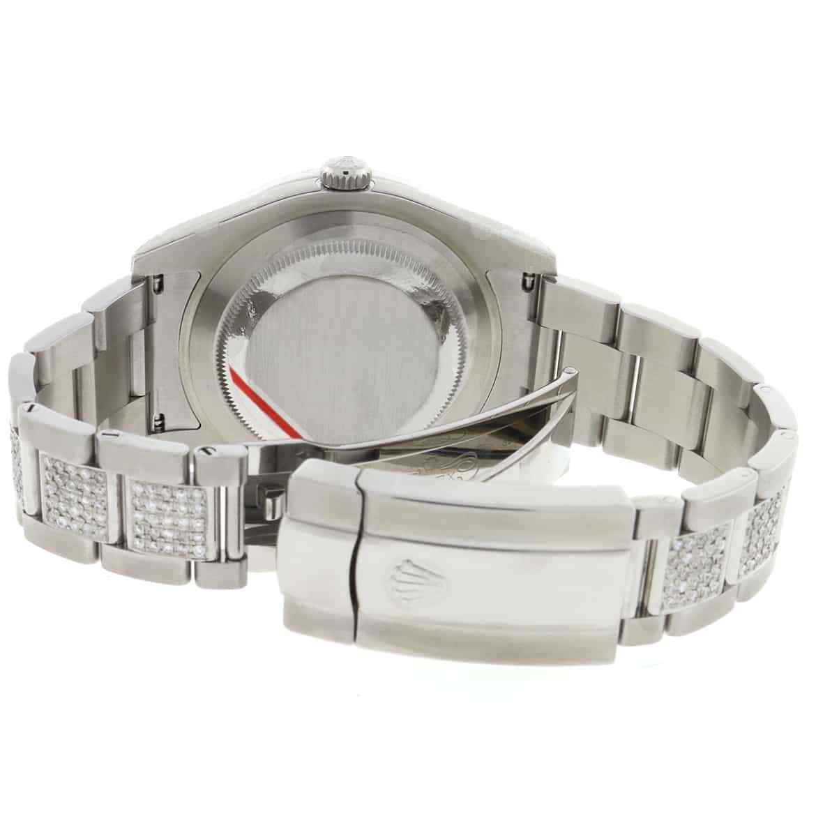 Rolex Datejust II 41mm 6.1CT Diamond Bezel/Bracelet/Factory Silver Dial Watch