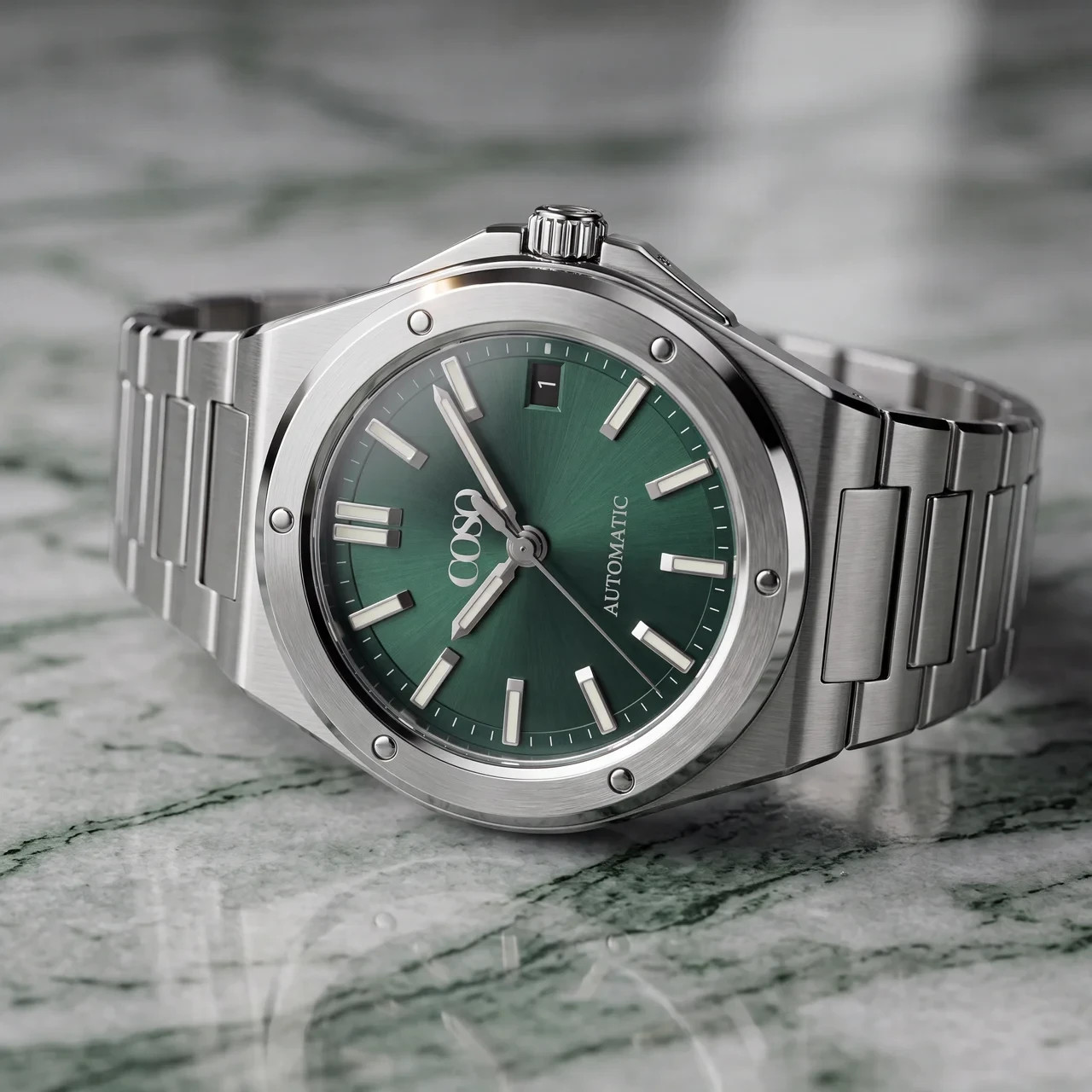COSO Valtor Automatic Green Dial Steel Bracelet