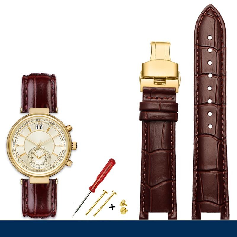 Fashion Notched Cowhide Watch Strap for Michael Kors Watch Mk6985 6986 Mk2425 /