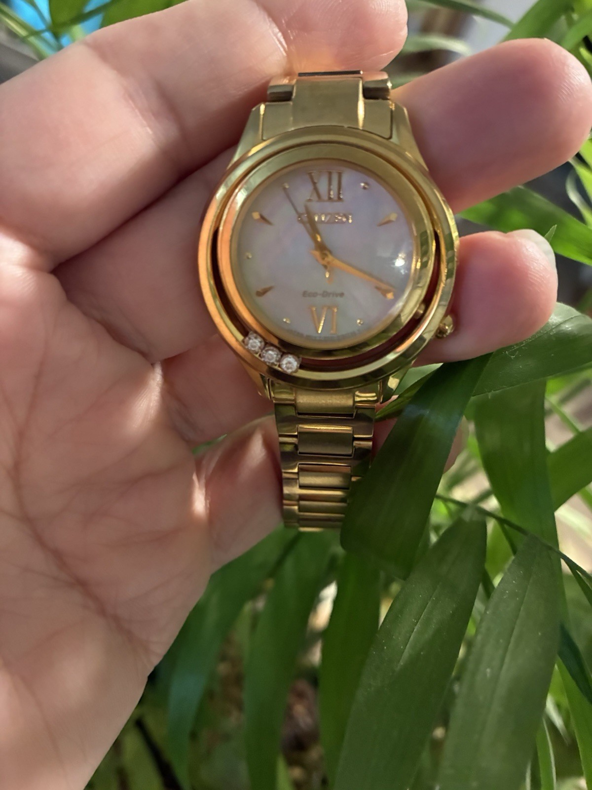 Citizen L Sunrise LS (EM0512-58D) Womens Wristwatch in Gold-Tone Stainless Steel