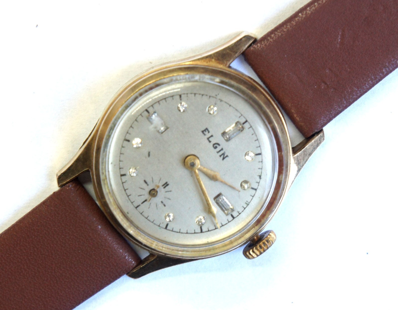 Rare Elgin Mechanical Watch Date Cal. 4/0s Grade 485 Gold Plated Case