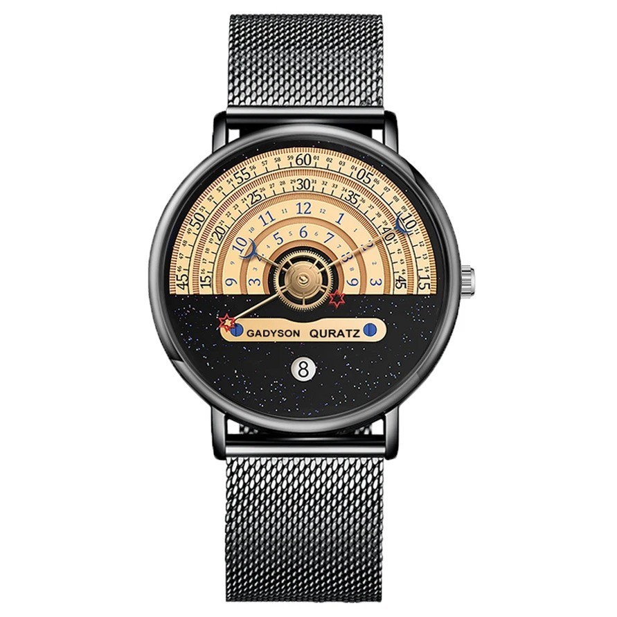 Men’s Fashion Quartz Watch Auto Date Stainless Steel Calendar Wristwatch