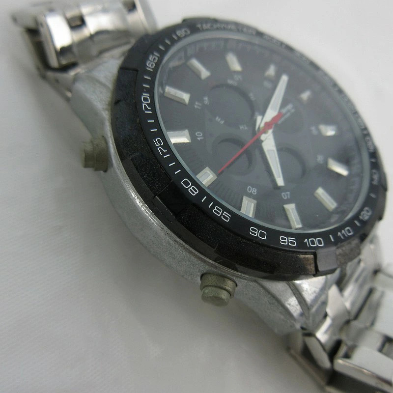 [A1R] Used Franc Temps Grande Chronograph Watch Black Dial Black Quartz [v3p]