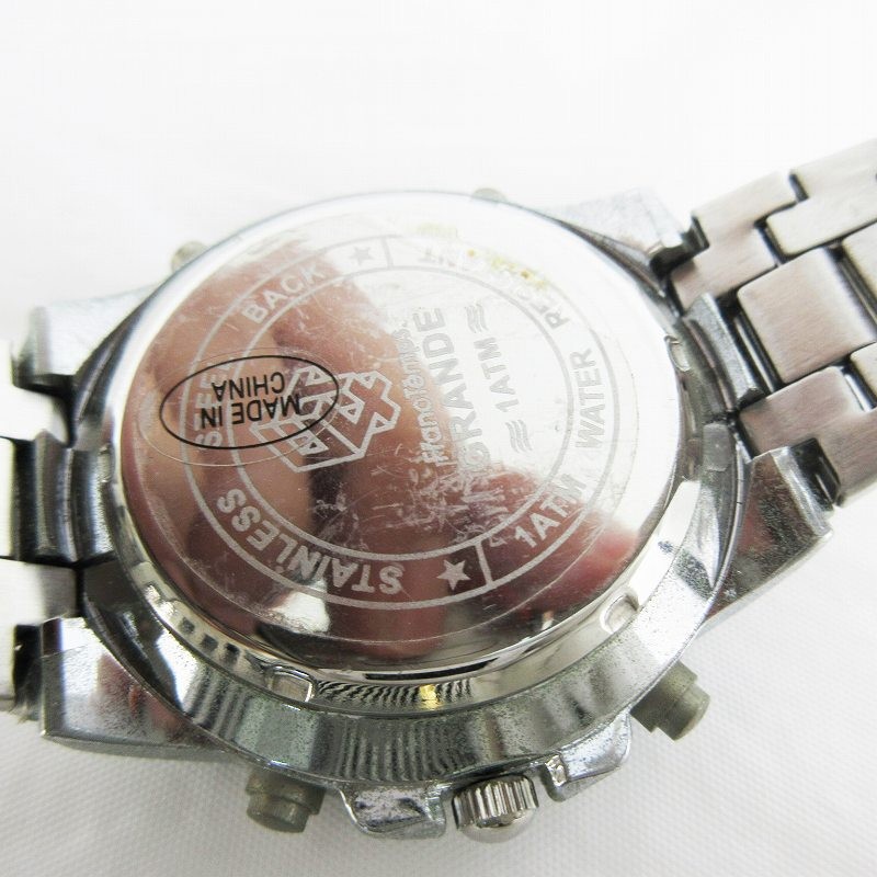 [A1R] Used Franc Temps Grande Chronograph Watch Black Dial Black Quartz [v3p]