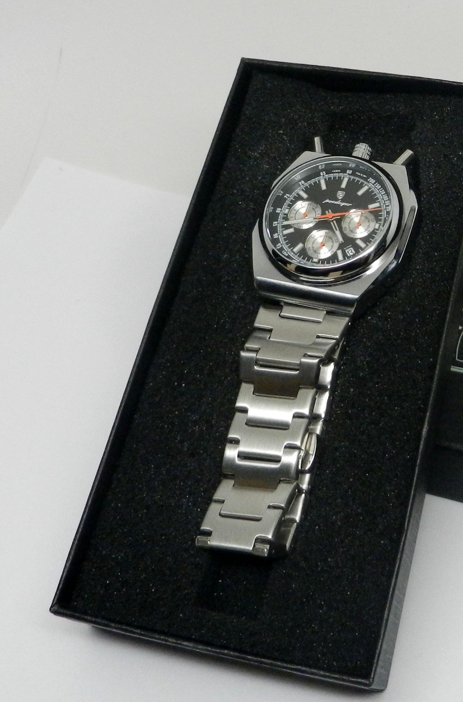 Men’s Retro Vintage Design Bullhead Octagon Chronograph Racing Driver 43mm Watch