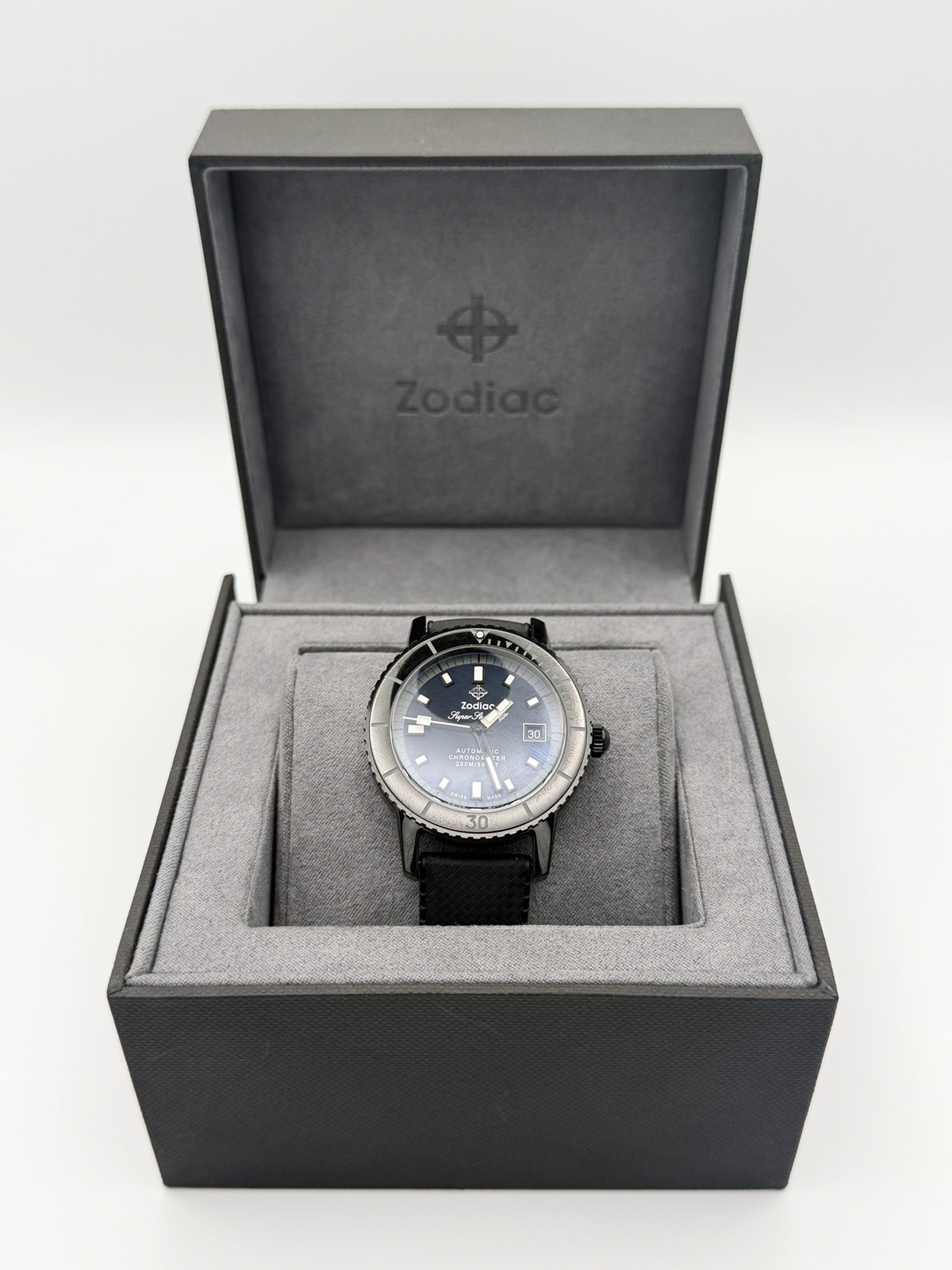 NEW ZODIAC SUPER SEA WOLF COMPRESSION DIVER CERAMIC 41MM STP 1-11 COSC ZO9595