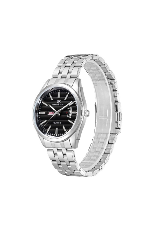 Kenneth Scott Men’s Analog Watch | Black Dial, 40mm, 30 m (3 ATM)