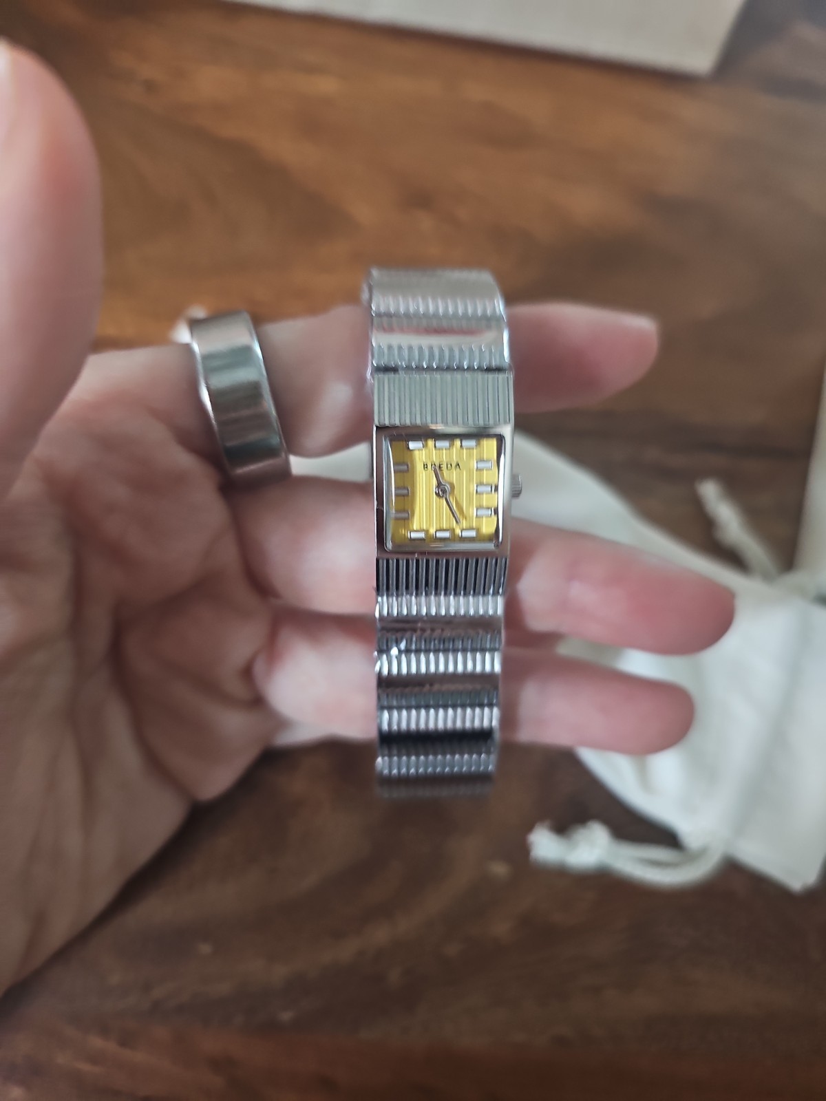 BREDA Unisex Groove Watch, 16mm x 16mm, Silver, $195, New!