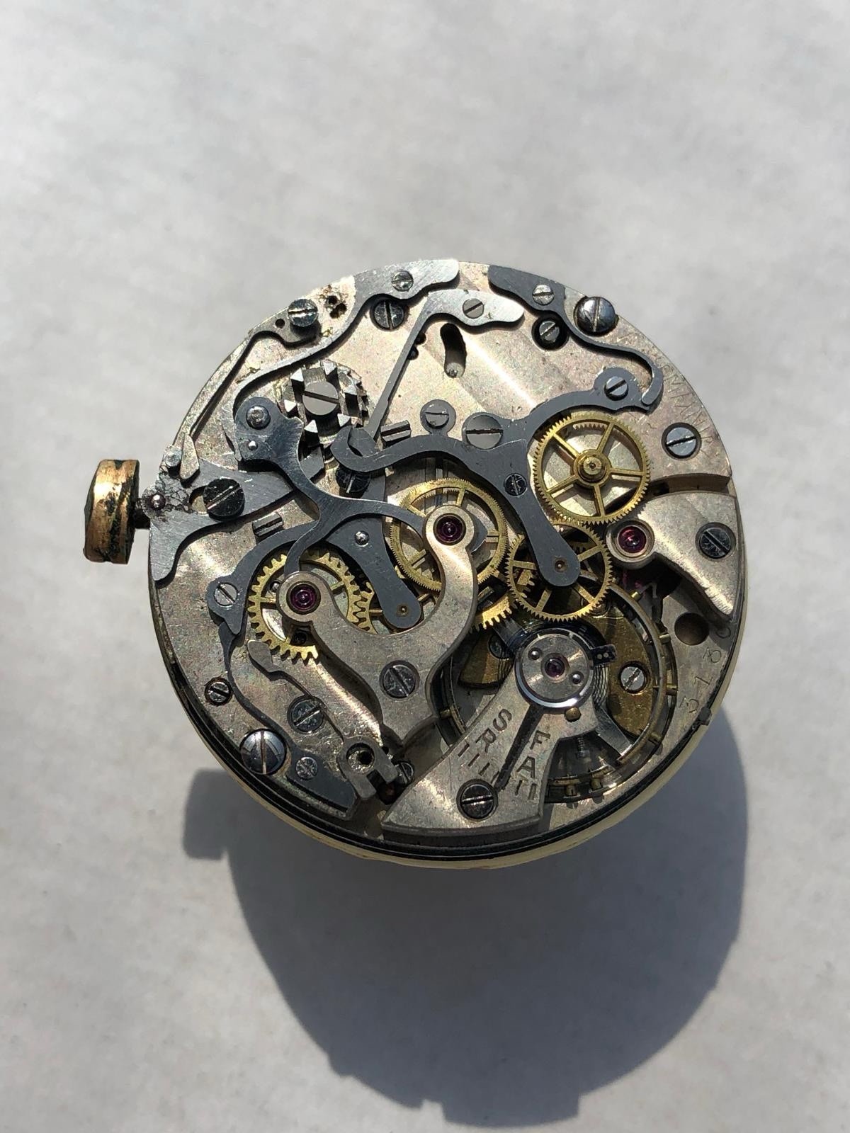 Lemania Omega 33.3 Rare Movement Cal 15 TL Monopusher Not Working For Parts