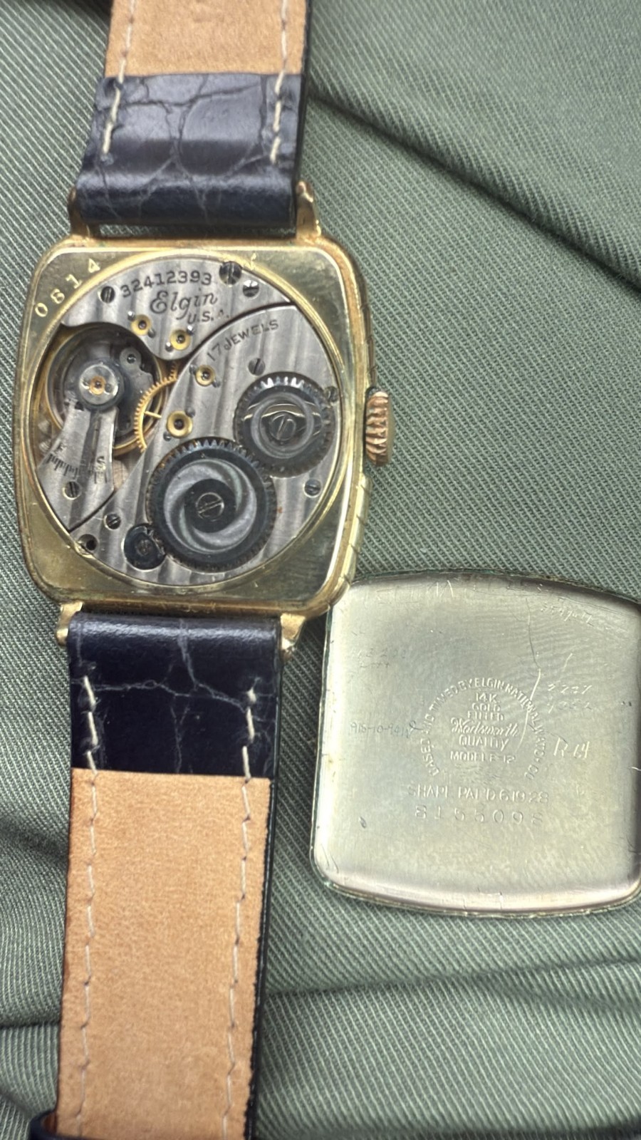 Vintage Elgin USA 17 Jewel Manual Wind Gold Filled Men’s Wrist Watch Runs
