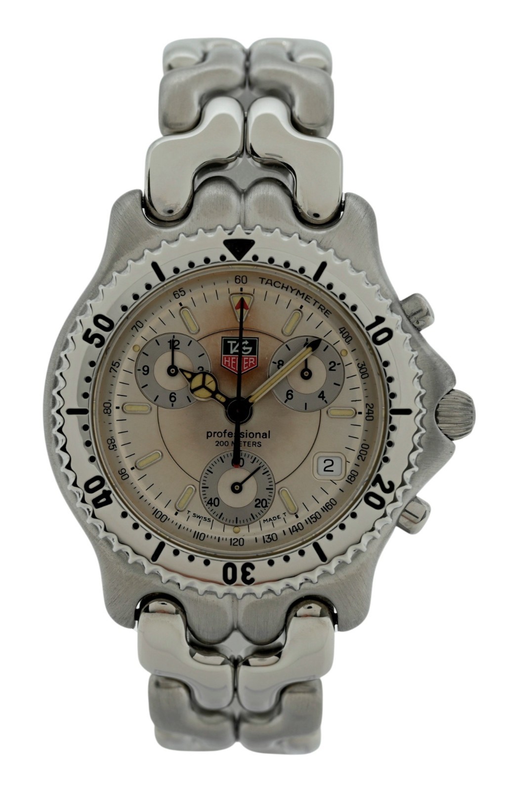 Tag Heuer 38mm Men’s SEL Professional Chronograph Silver Dial Watch Ref: CG1116!