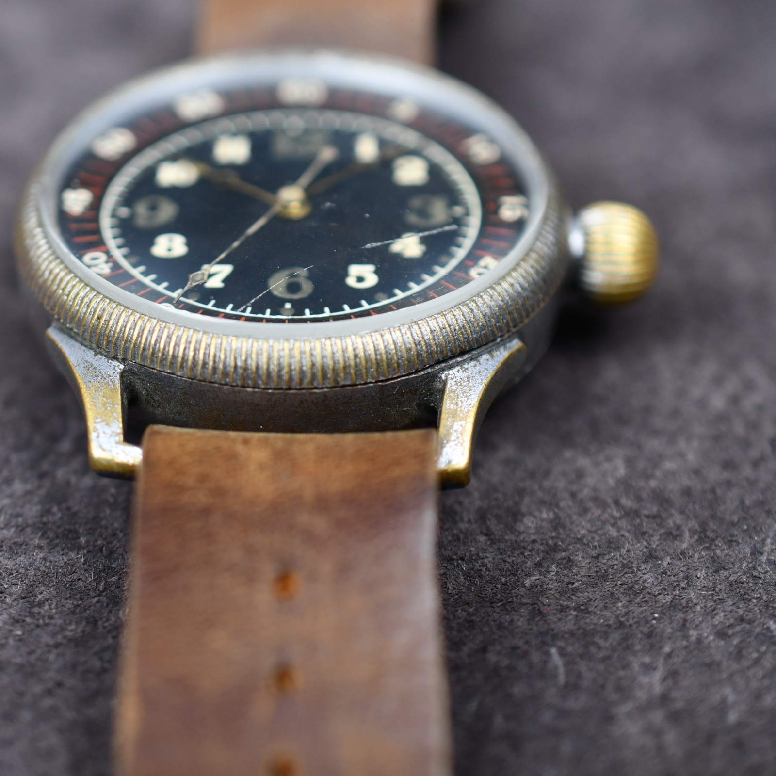 Seikosha Tensoku 1940’s Japanese Military Issued Pilot Aviator 48mm Manual Wind