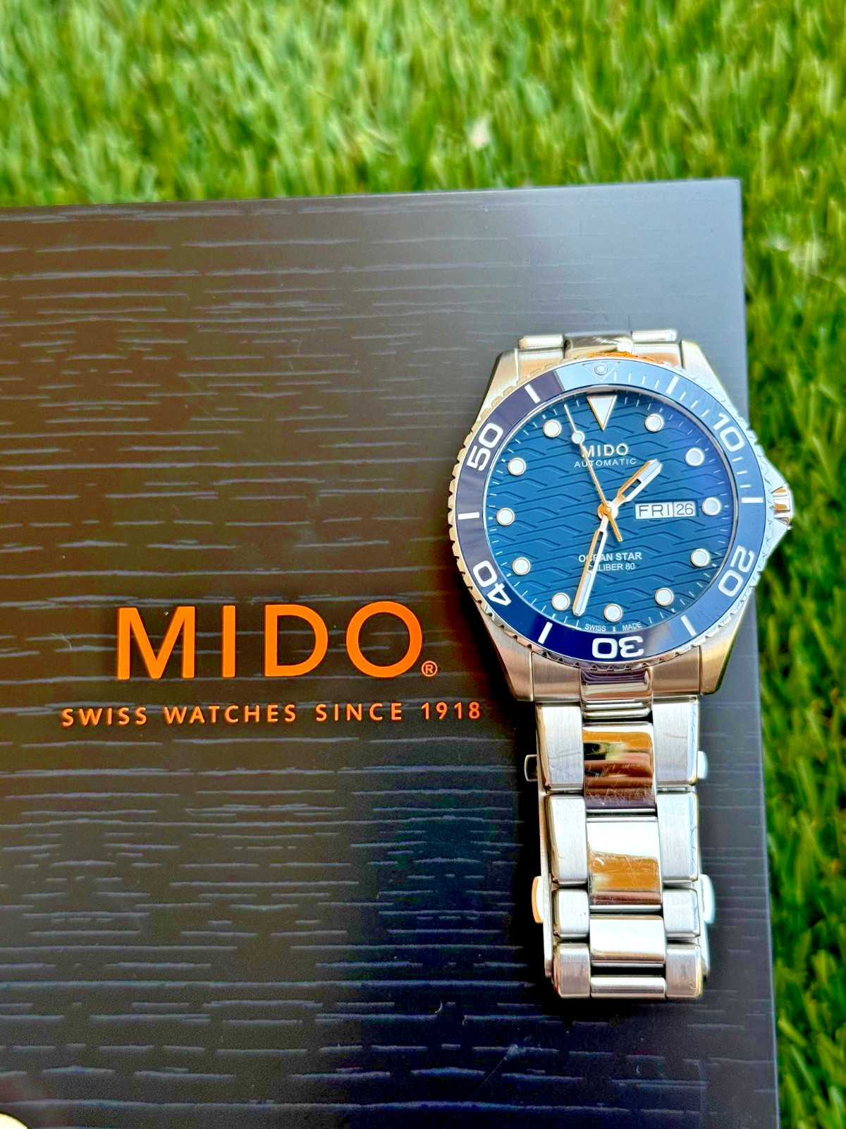 Mido Ocean Star 200C Blue Automatic Swiss Watch Ceramic Bezel M042.430.11.041.00