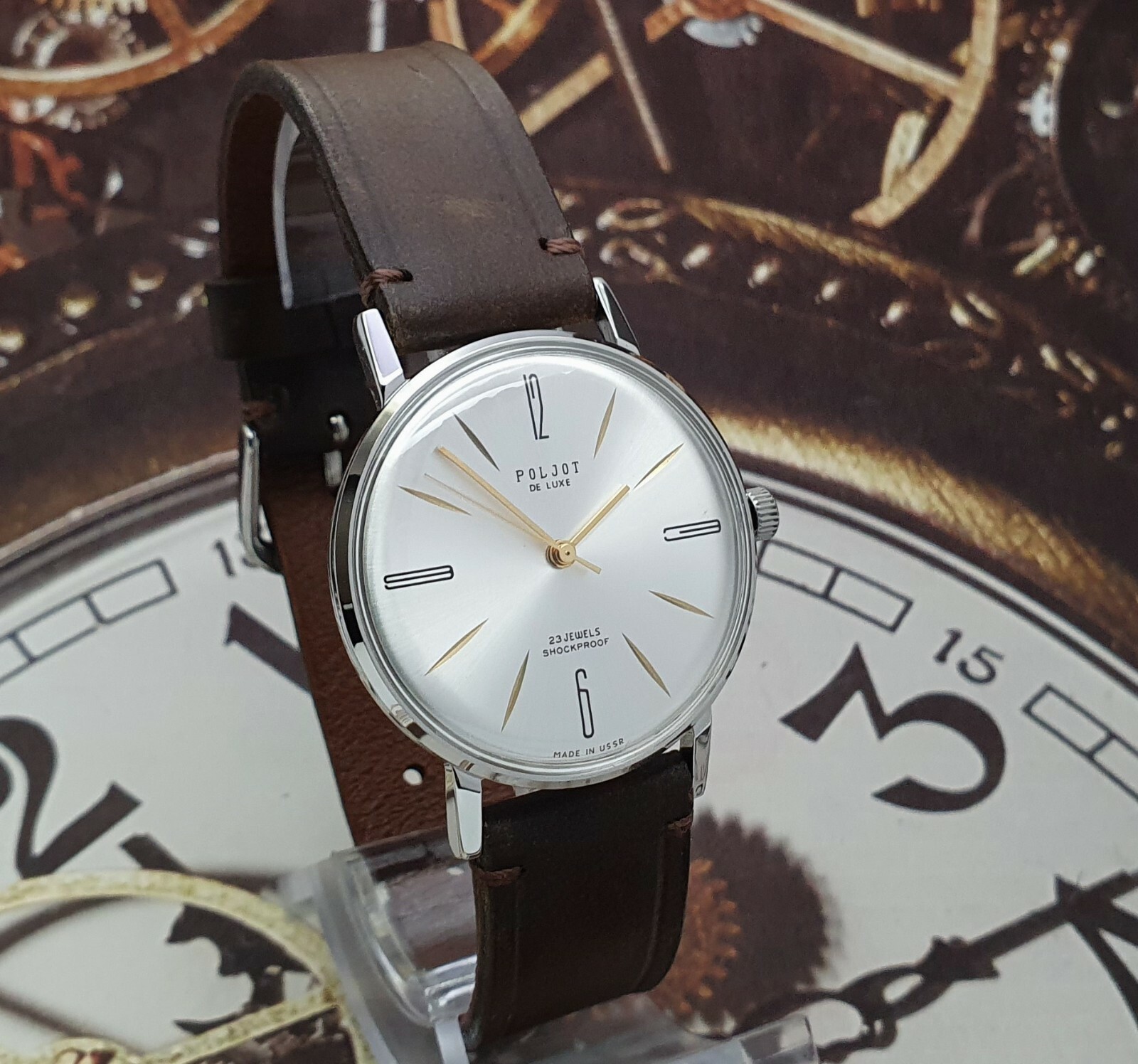 Vintage Watch Poljot De Luxe ULTRA SLIM Dress Mechanical Wrist Watch USSR