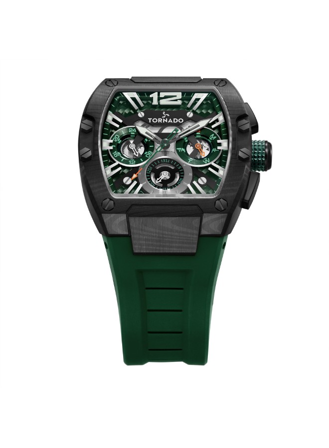 Tornado Xenith Men’s Multifunction Watch | Green Dial, 43mm, 100 m (10 ATM)